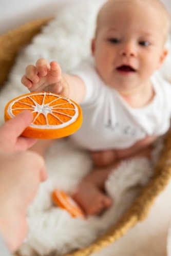 Gryzak zabawka pomarańcza Clementino Orange 002.jpg